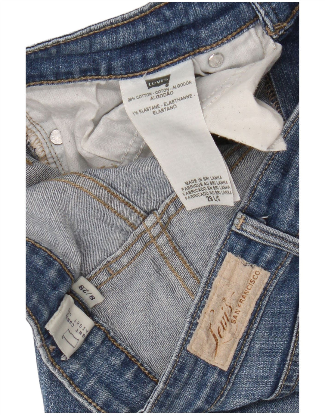 Levi's Damen Slight Curve Straight Jeans US 8 Medium W29 L33 Blaue Baumwolle