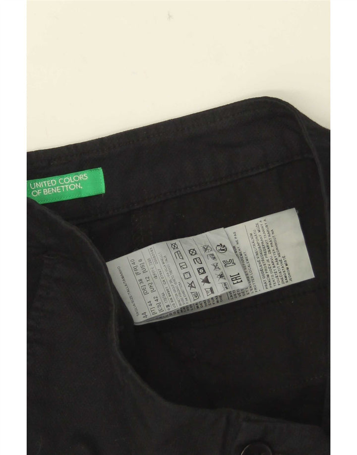Benetton Damen Chinoshorts UK 12 Medium W32 Schwarz