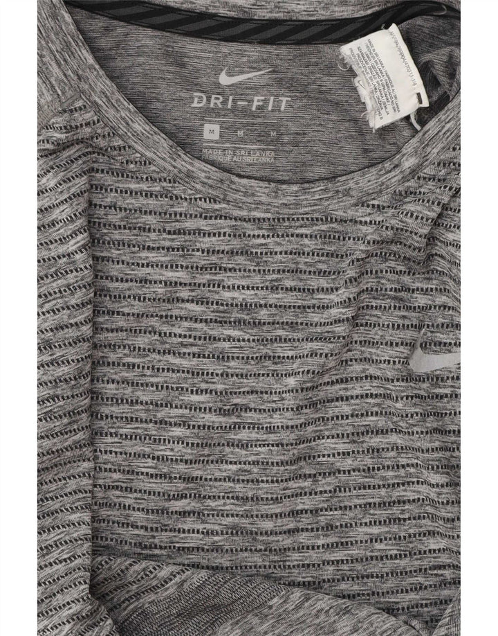 Nike Damen Dri Fit T-Shirt Top UK 14 Mittelgrau meliert