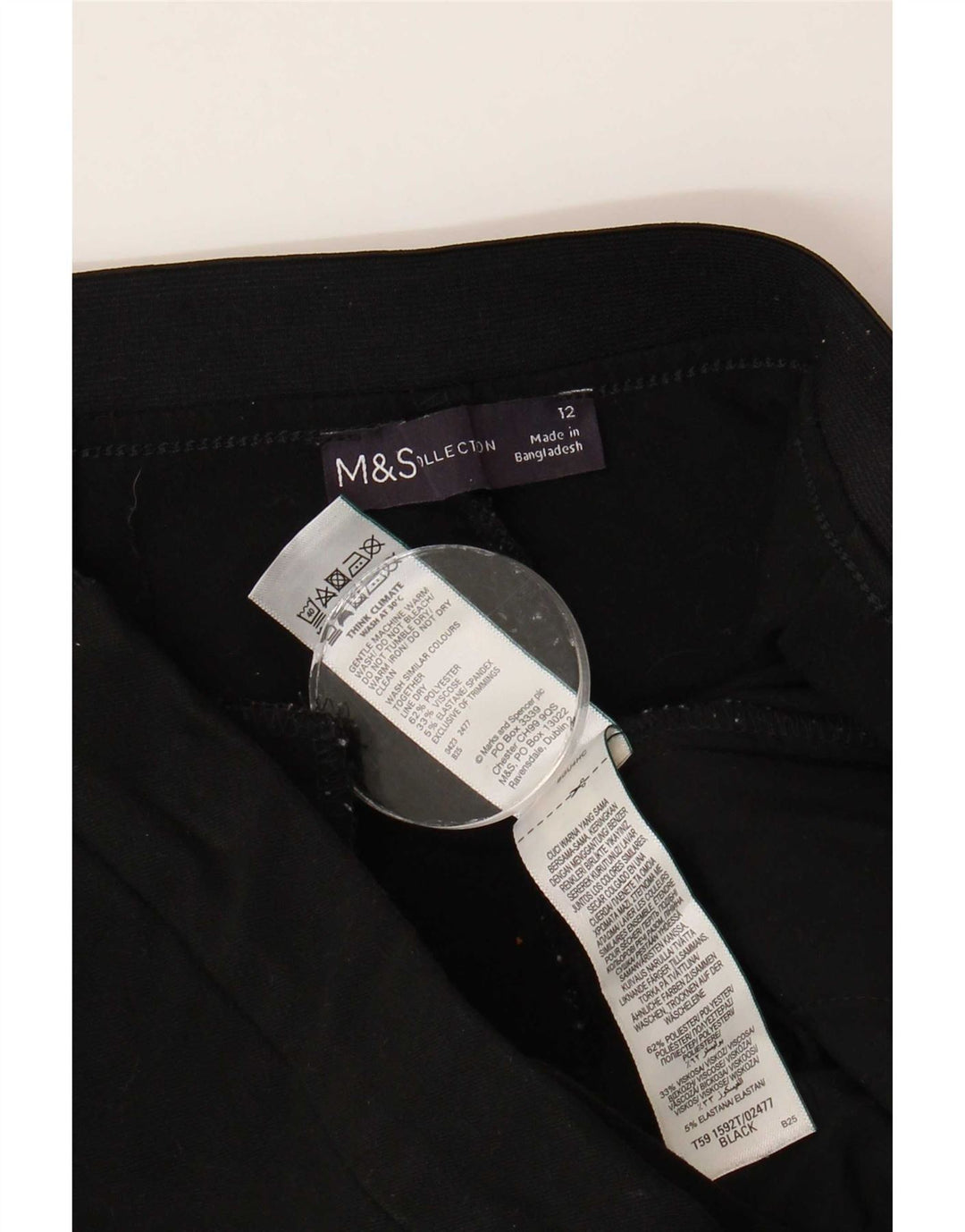 Marks & Spencer Damen Slim-Anzughose UK 12 Medium W32 L25 Schwarz