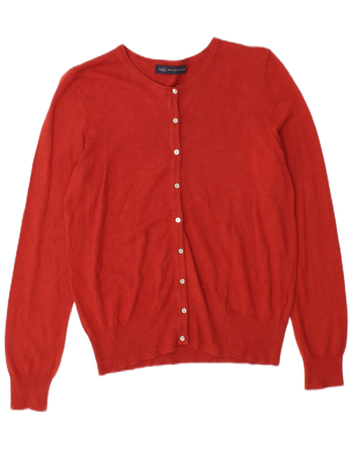 Marks & Spencer Damen-Cardigan-Pullover UK 12 Mittelrote Viskose