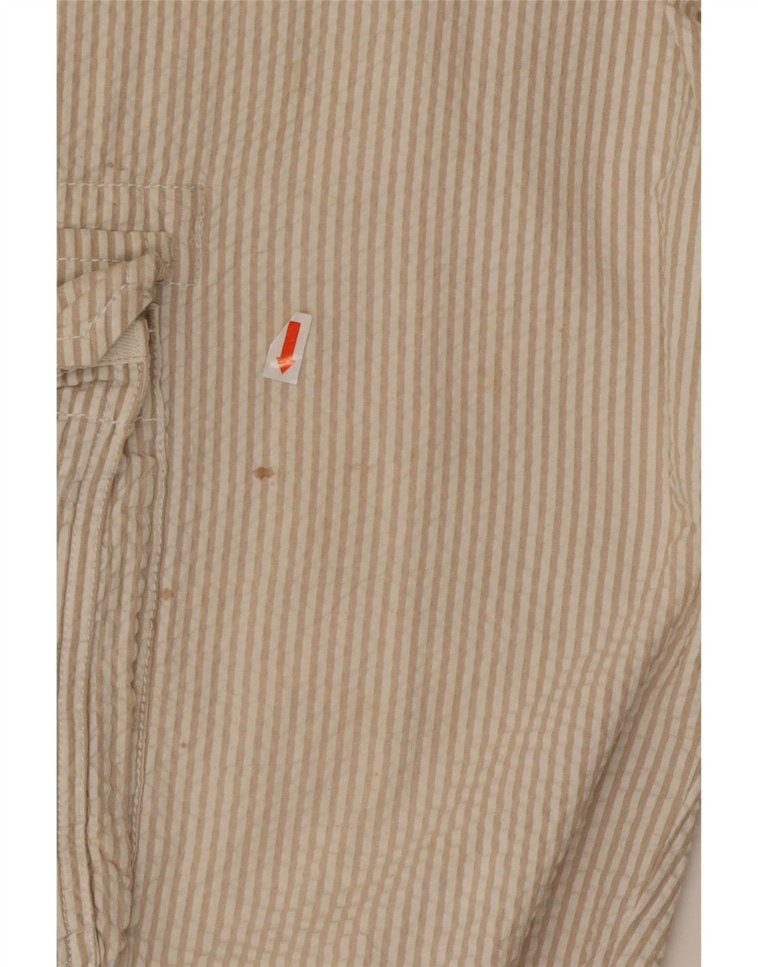 Think Pink Herren-Cargoshorts W32 Große beige gestreifte Baumwolle