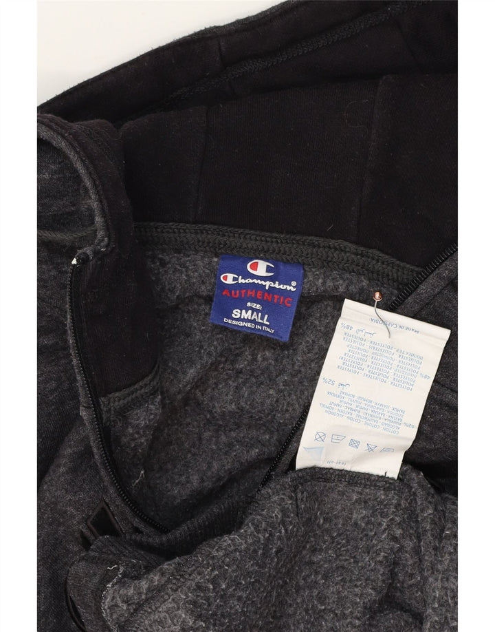 CHAMPION Herren-Kapuzenpullover mit grafischem Reißverschluss, klein, grau gefleckte Baumwolle