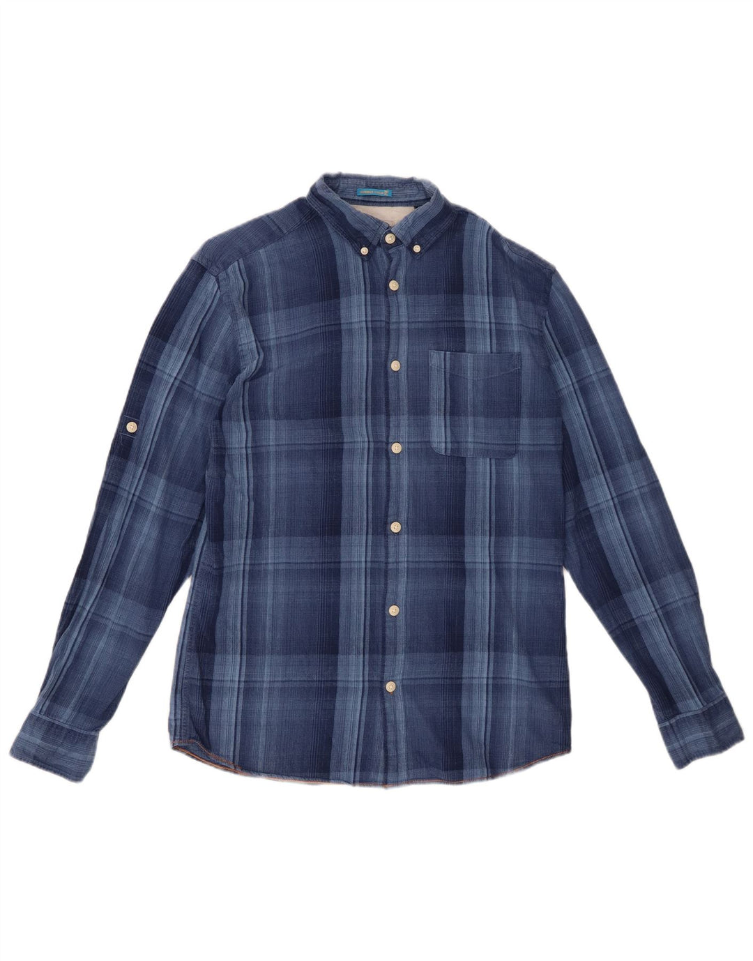 JACK & JONES Herren Flanellhemd Mittelblau kariert