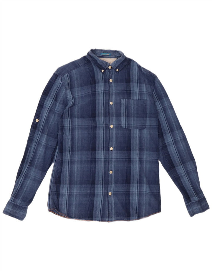 JACK & JONES Herren Flanellhemd Mittelblau kariert