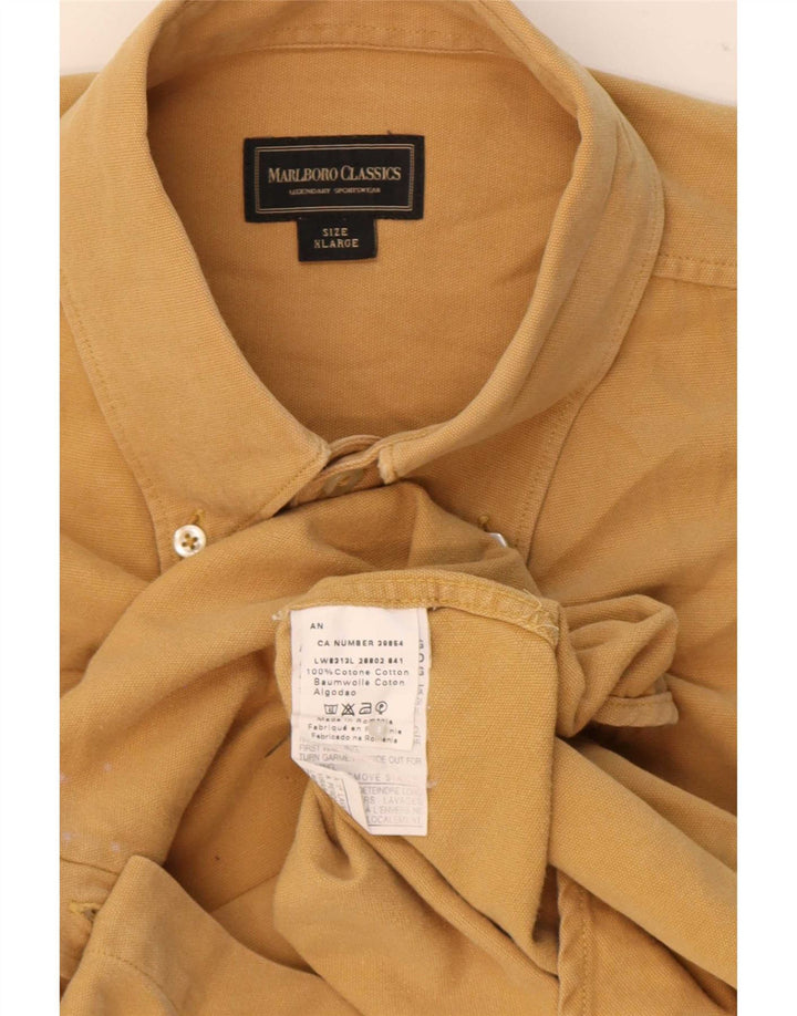 Marlboro Classics Herrenhemd XL Beige Baumwolle