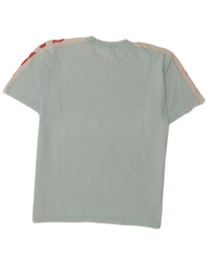 North Sails Herren Grafik-T-Shirt aus mittelblauer Colourblock-Baumwolle