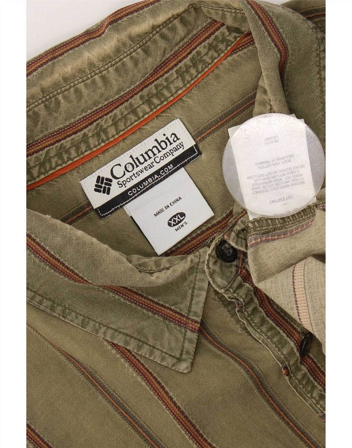 Columbia Damenhemd 2XL Khaki gestreift aus Baumwolle