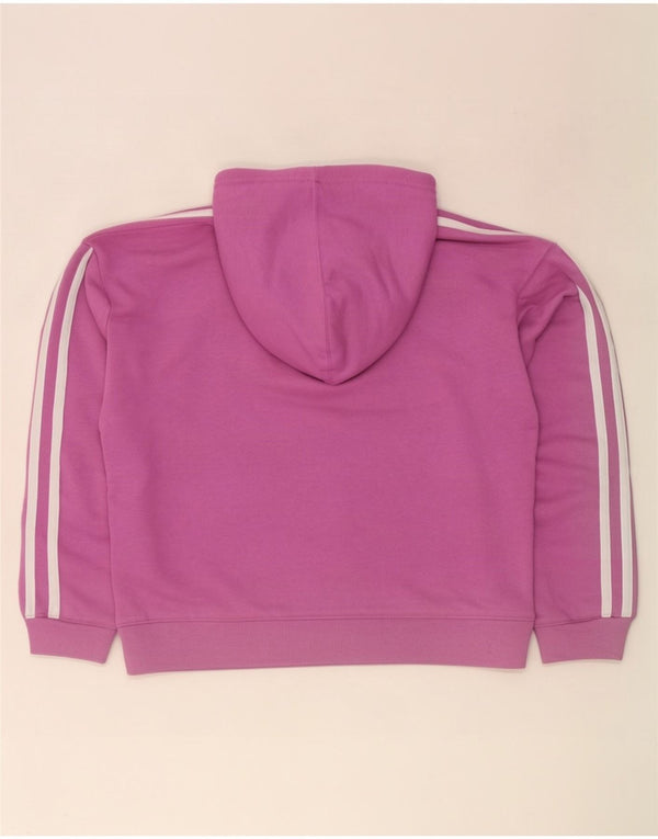 Adidas Damen Übergroßer Kapuzenpullover UK 12/14 Mittelrosa Baumwolle