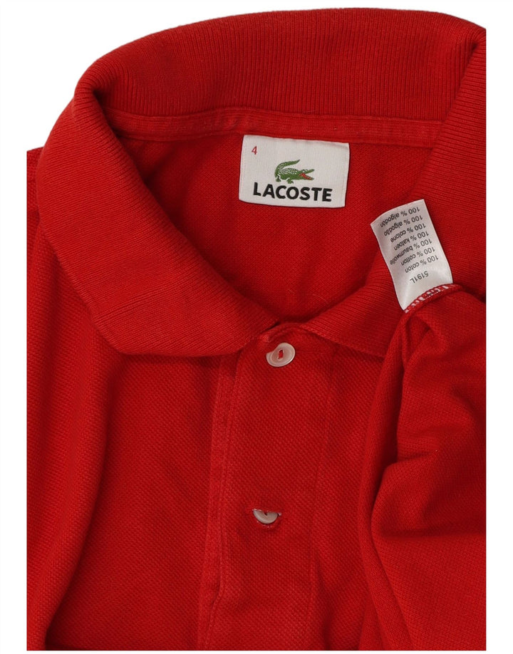 Lacoste Herren-Poloshirt, Größe 4, mittelrote Baumwolle