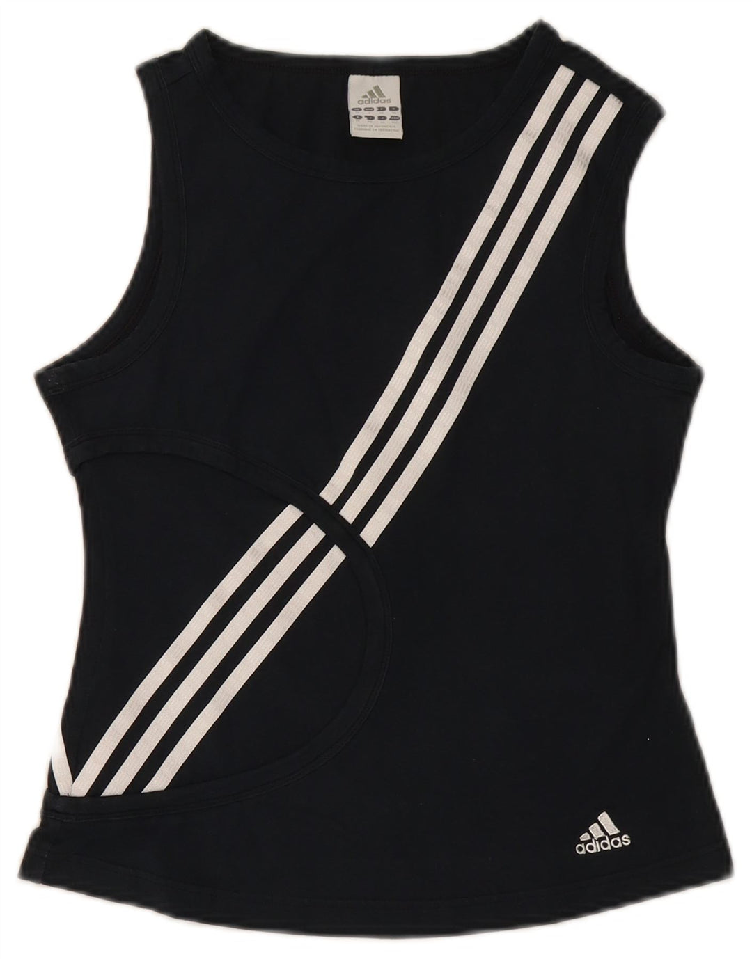 Adidas Damen Weste Top UK 10 Small Schwarz Baumwolle