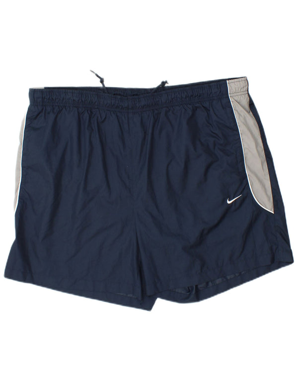 NIKE Herren-Sportshorts XL Marineblaues Colourblock-Polyester