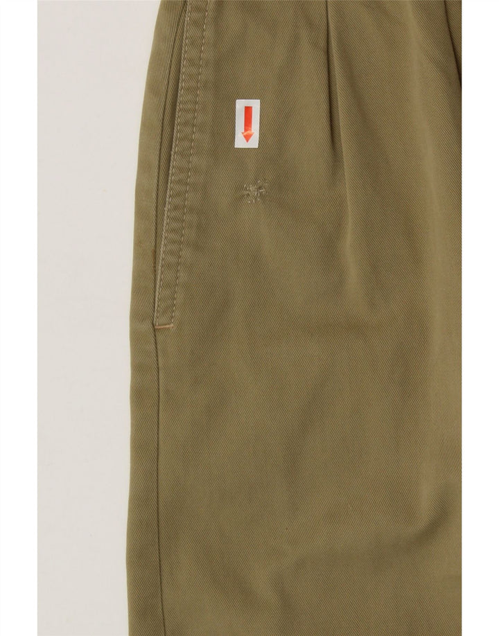 VINTAGE Damen Cullotes Bermuda Shorts W24 XS Khaki Baumwolle