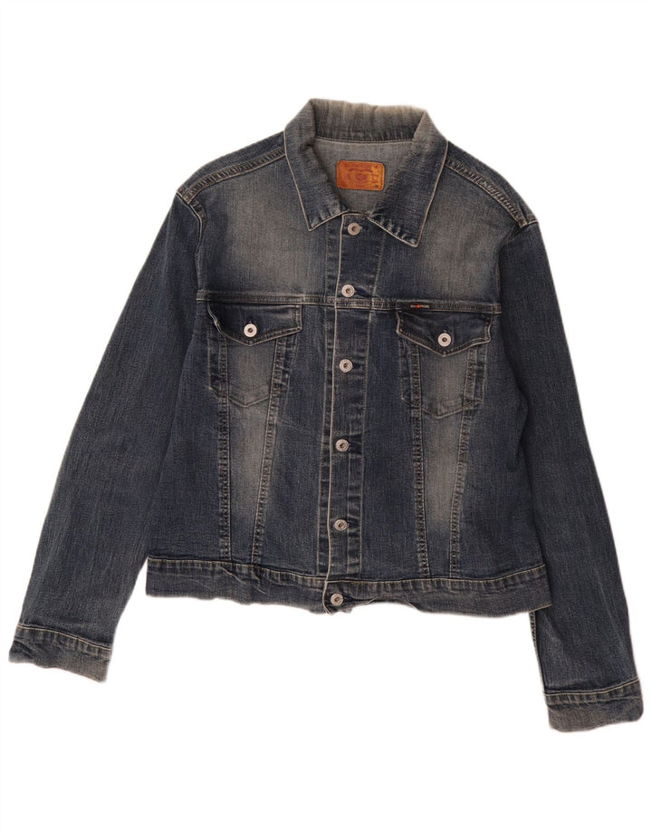 Energie Herren Jeansjacke UK 38 Mittelblaue Baumwolle