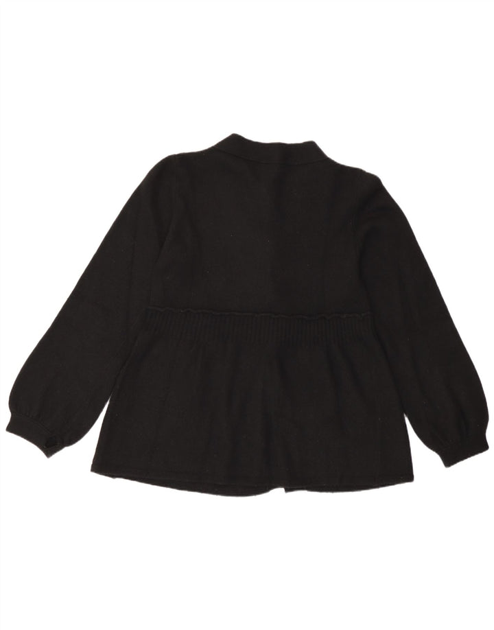 Luisa Spagnoli Damen Strickjacke Pullover UK 14 Mittelschwarze Wolle