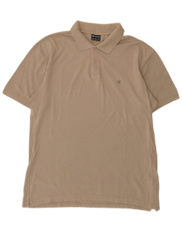 Champion Herren Poloshirt XL Beige Baumwolle