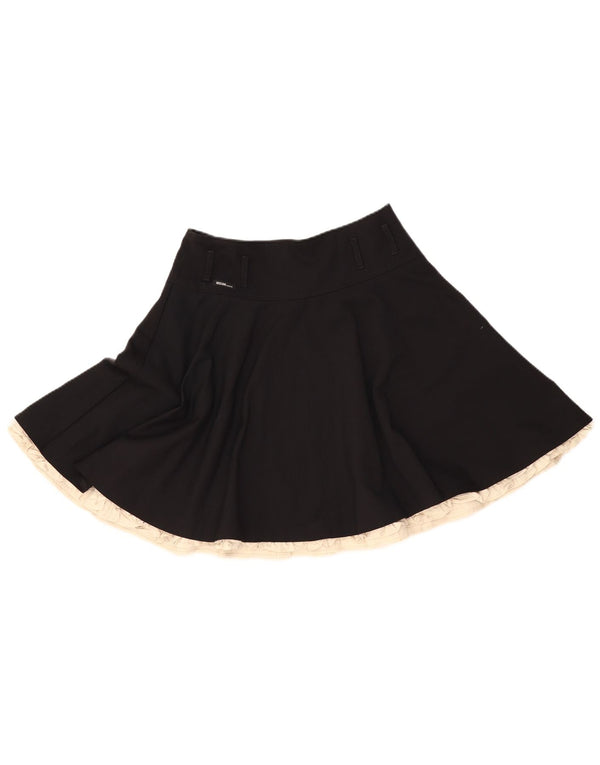 MOSCHINO Damen A-Linien-Rock mit hoher Taille, UK 12, Mittel W28, Schwarz
