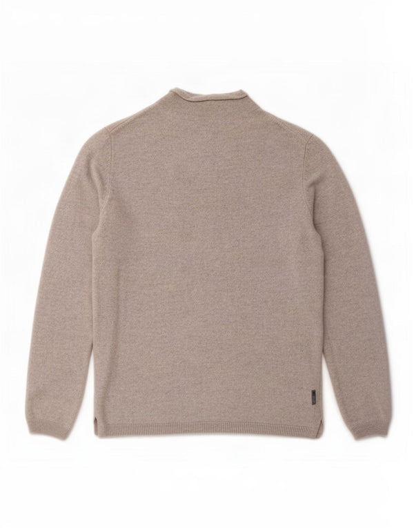 Massimo Dutti Womens Turtle Neck Jumper Sweater UK 10 Small Grey Wool