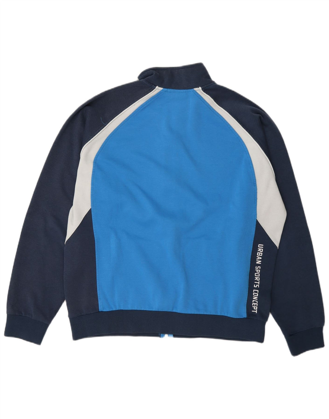 Asics Herren-Trainingsanzug mit grafischem Oberteil, 2XL, blaue Farbblock-Baumwolle