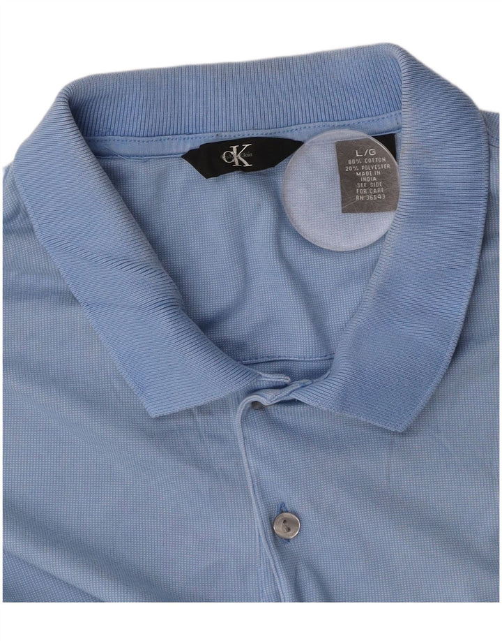 CALVIN KLEIN Herren Poloshirt Große blaue Baumwolle