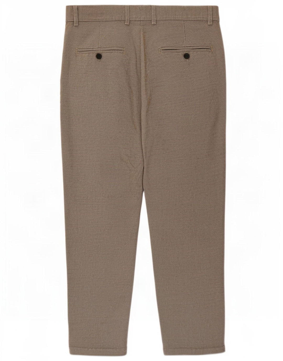 Zara Herren Crop Chino Hose Medium W31 L24 Braun Hahnentritt