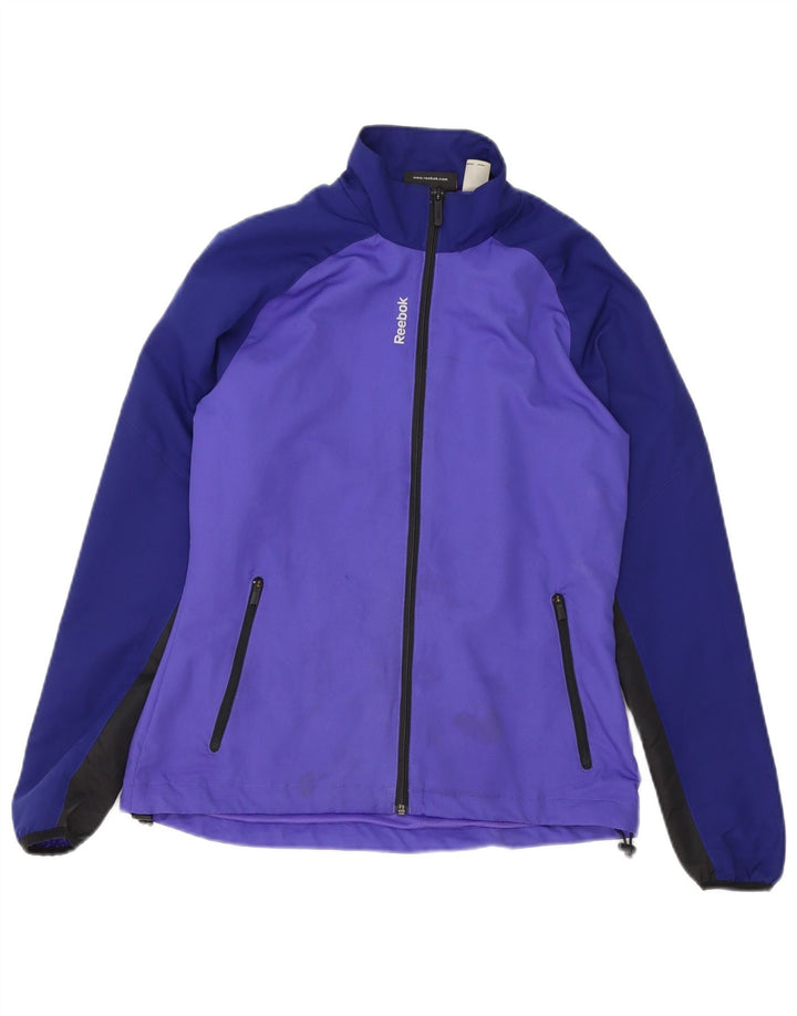Reebok Damen-Trainingsanzug-Oberteil in Übergröße, Gr. 10, Größe S, Lila, Farbblock