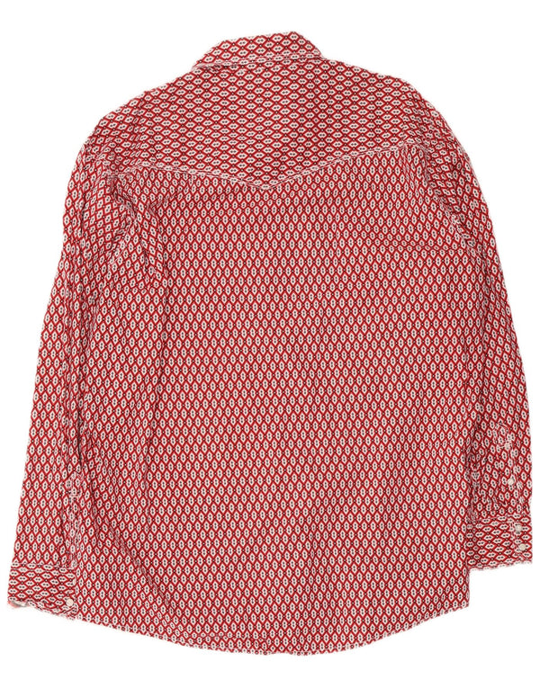 Wrangler Herrenhemd 2XL rote geometrische Baumwolle