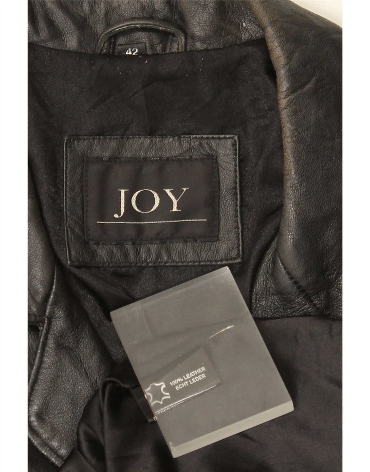 Joy Damen 2-Knopf-Lederblazerjacke EU 42 Large Schwarz