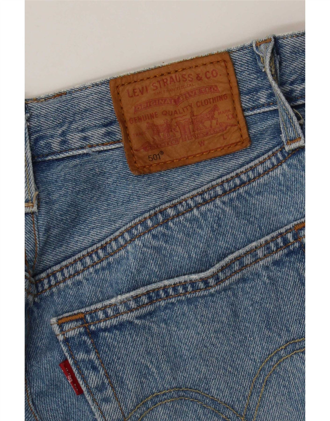 Levi's Damen 501 Distressed Straight Jeans W26 L26 Blau