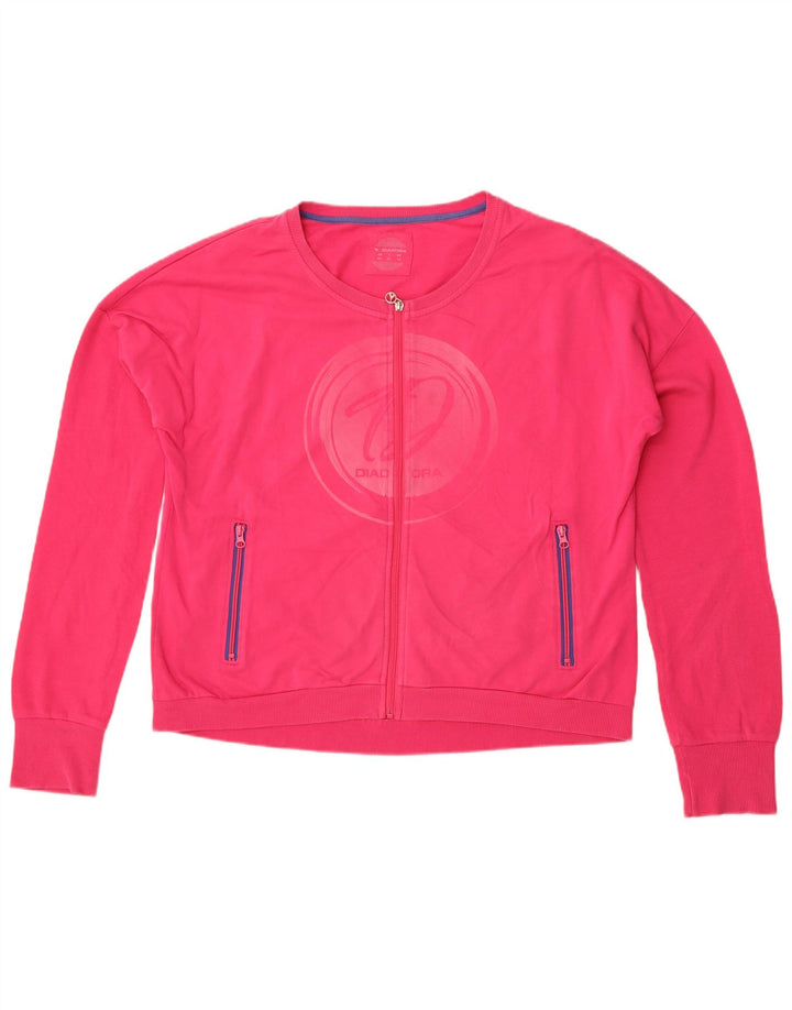 Diadora Damen-Trainingsanzug-Oberteil mit grafischer Grafik, Gr. 16, Rosa