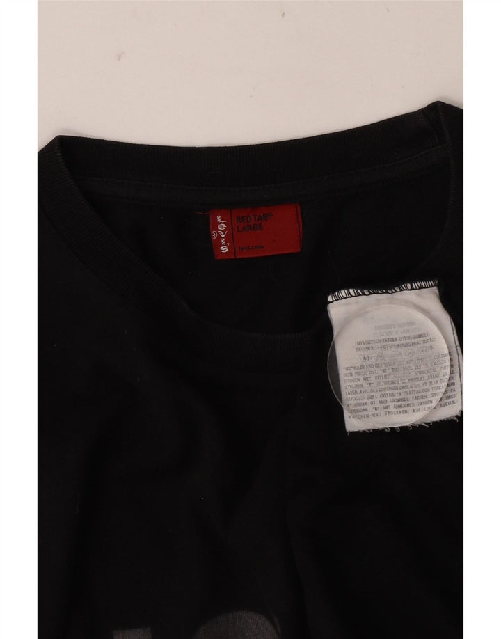 Levi's Herren-Oberteil mit Grafik, langärmelig, groß, aus schwarzer Baumwolle