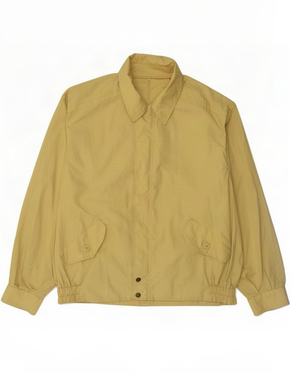 Vintage Mens Bomber Jacket UK 44 2XL Yellow Polyester