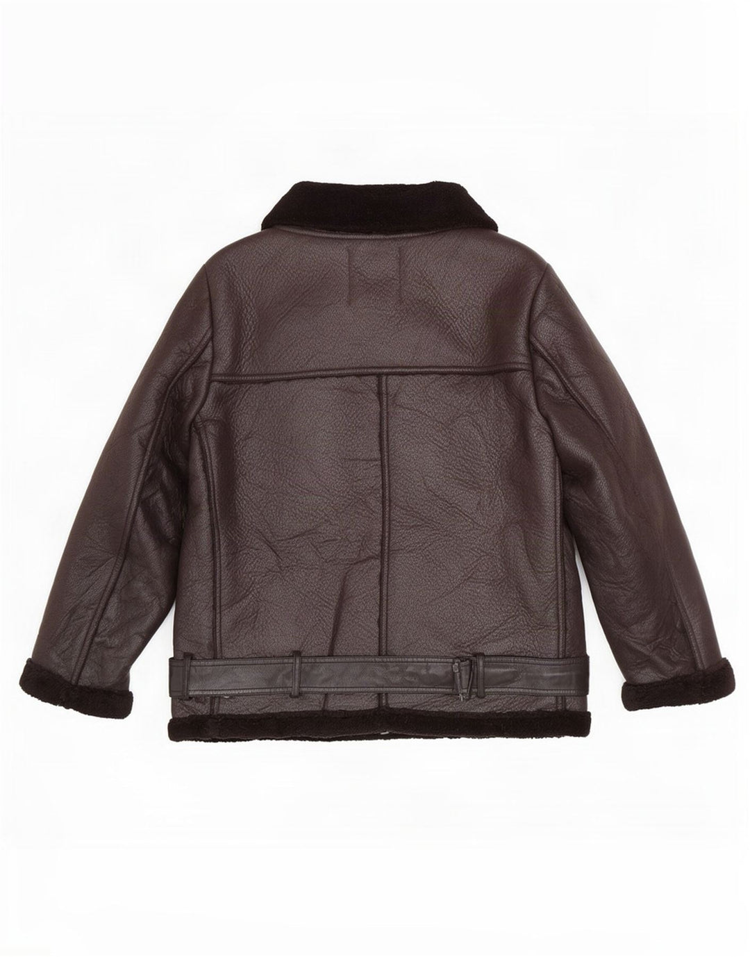 Zara Damen Sherpa Kunstleder Bikerjacke UK 14 Medium Schwarz Polyester