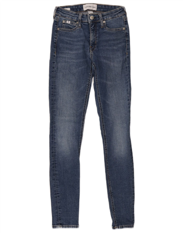 Calvin Klein Damen Skinny Jeans W25 L30 Blau