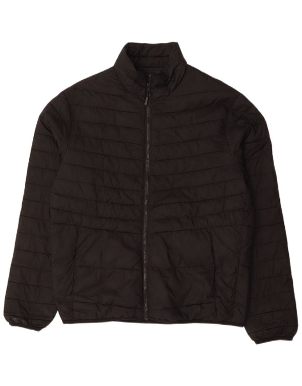 Jack & Jones Herren Wattierte Jacke UK 40 Large Schwarz Polyester