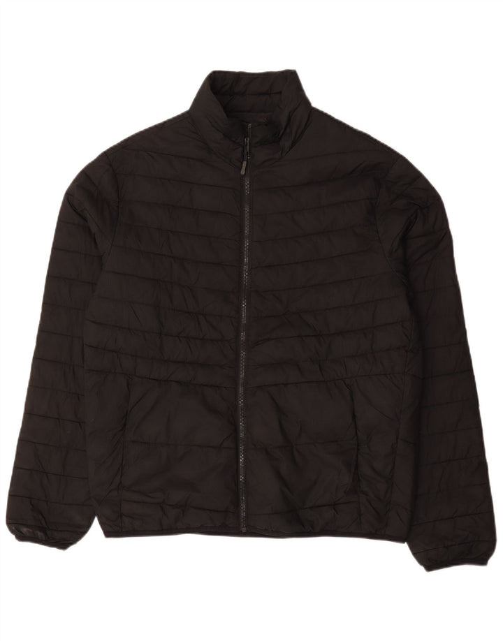 Jack & Jones Herren Wattierte Jacke UK 40 Large Schwarz Polyester