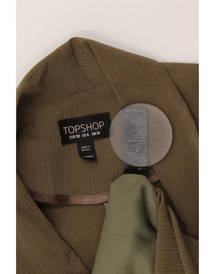 Topshop Damen-Blazer, übergroß, 1 Knopf, Gr. 10, Größe S, Khaki, Nadelstreifen