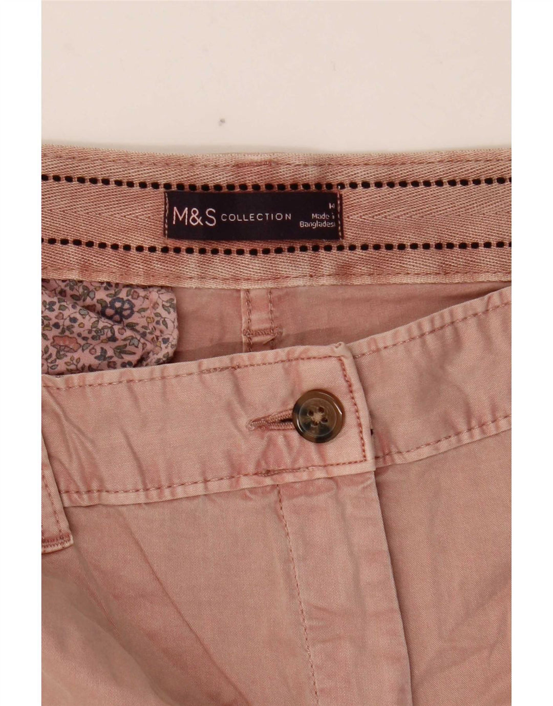 Marks & Spencer Damen Chinoshorts UK 14 Large W34 Pink