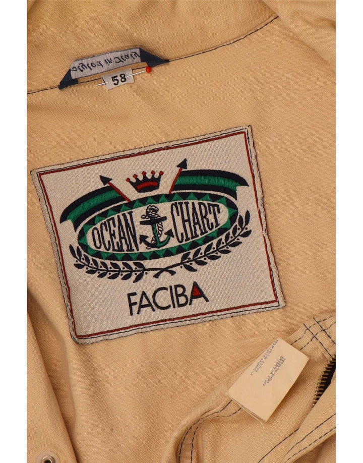 Faciba Herren Utility Jacke IT 58 4XL Beige Baumwolle