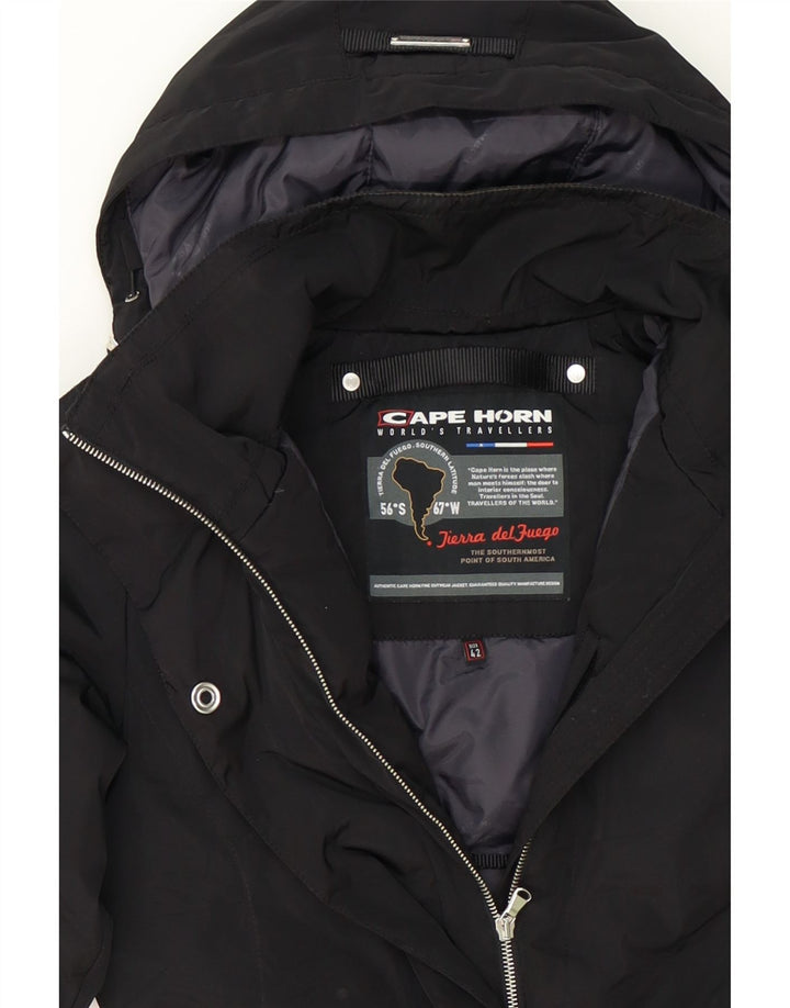 CAPE HORN Womens Hooded Padded Jacket IT 42 Medium Black Vintage Cape Horn and Second-Hand Cape Horn from Messina Hembry 