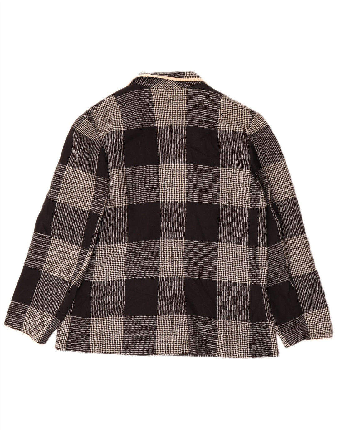 Vintage Damen Zweireiher Blazer Jacke UK 14 Medium Black Houndstooth