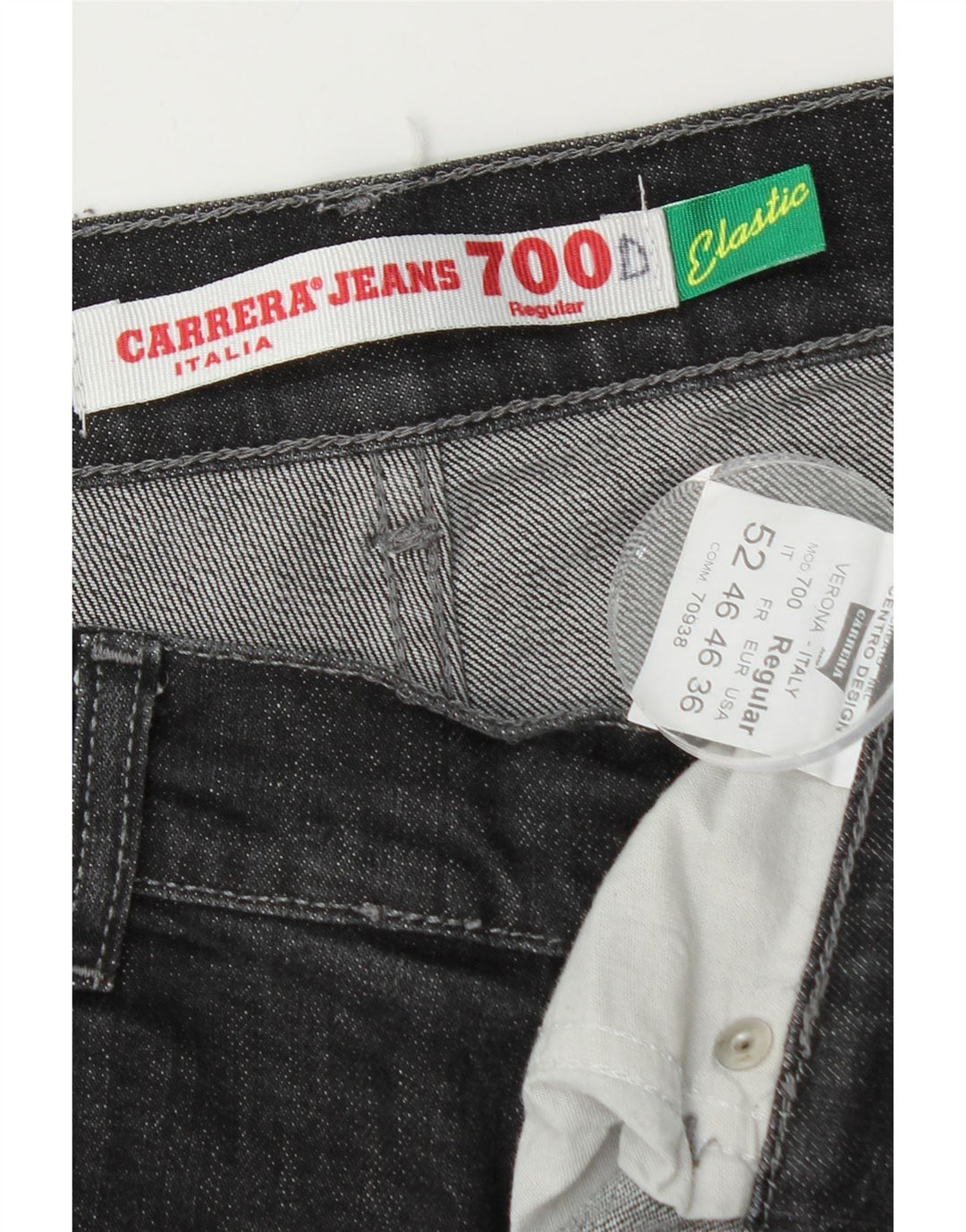 Carrera Herren 700 Regular Fit Straight Jeans IT 52 XL W36 L30 Graue Baumwolle