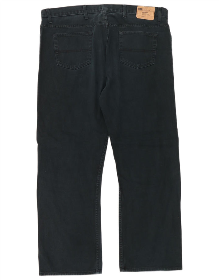 Marks & Spencer Herren Blue Harbor Straight Jeans W42 L31 Schwarze Baumwolle