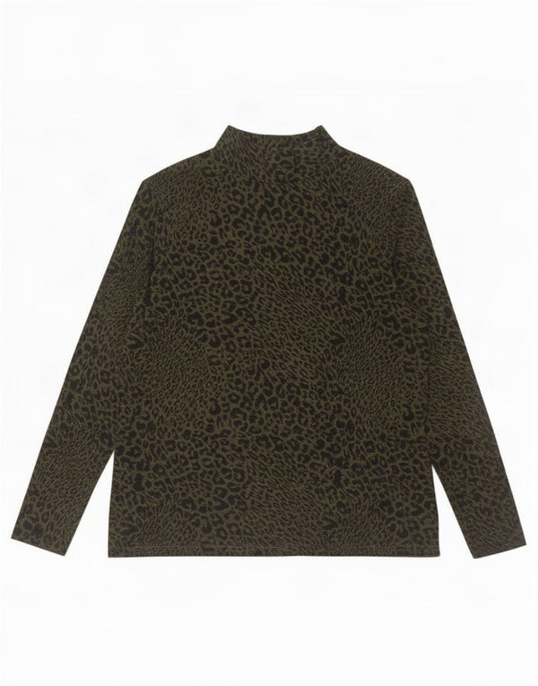 Marks & Spencer Damen Top Langarm UK 16 Großes grünes Tiermuster