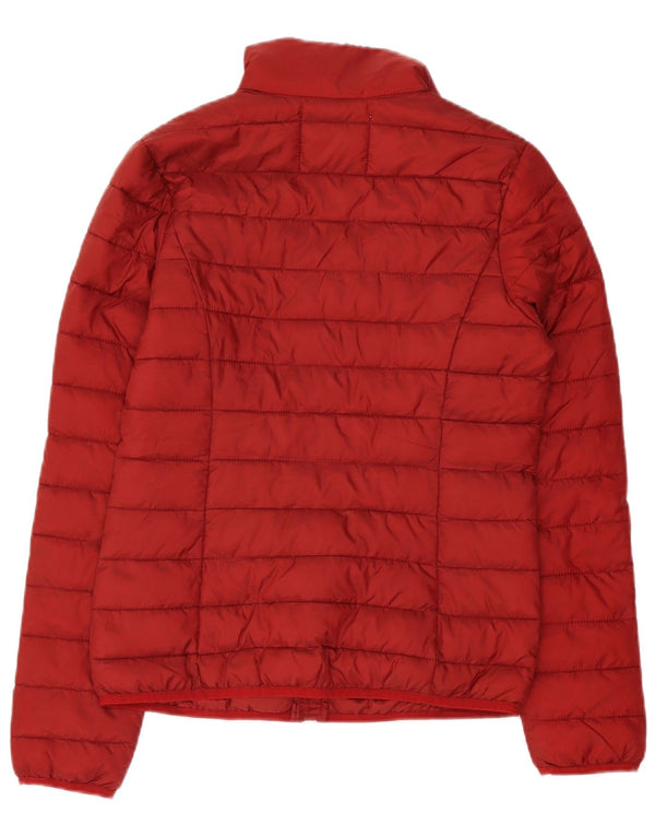 True Religion Damen Wattierte Jacke UK 10 Small Rot Polyester