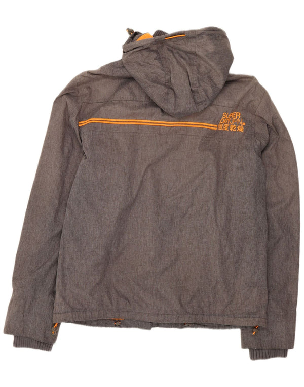 Superdry Herren Windcheater Kapuzen-Windbreakerjacke UK 40 Large Grau Sport