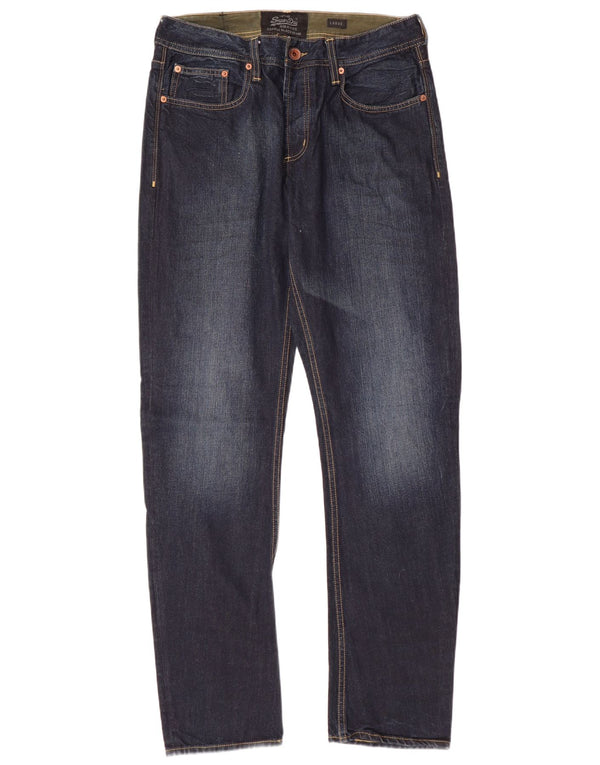 SUPERDRY lockere Herrenjeans, W32, L32, marineblaue Baumwolle