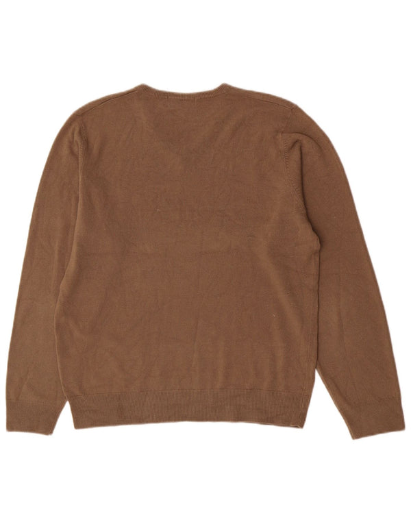 Marks & Spencer Herren-Pullover mit V-Ausschnitt, mittelbeigefarbenes Acryl