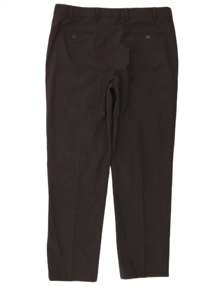 Marks & Spencer Herren-Anzughose in normaler Passform, W36, L31, graue Wolle