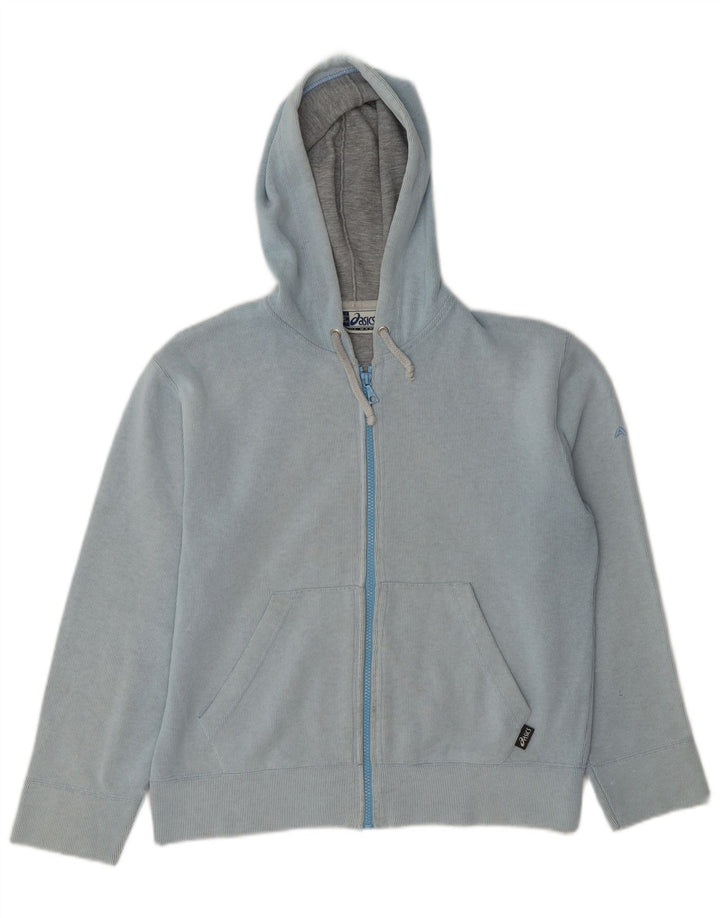 Asics Damen Zip Hoodie Pullover UK 14 Mittelblau